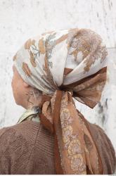 Head Woman White Average Wrinkles Scarf